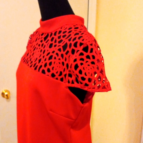 😍❤Premier Amour Designer Boutique Holiday Dress Cap Sleeves Gold Zipper Sz 14 - Picture 6 of 6